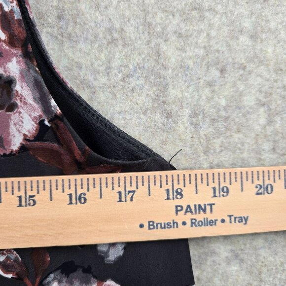 Dainty Hooligan Black Sleeveless Floral Print Shift Dress Size M Lined Polyester - Picture 7 of 8